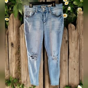 Didigo Rein Stetchy Distressed Denim Light Wash Ankle Jeans
